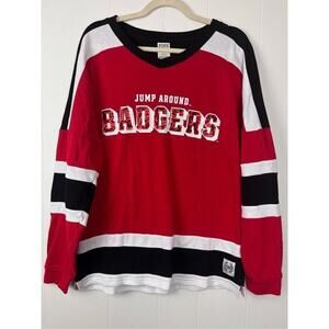 Victoria’s Secret Pink Sequin Badgers Long Sleeve Women’s Small